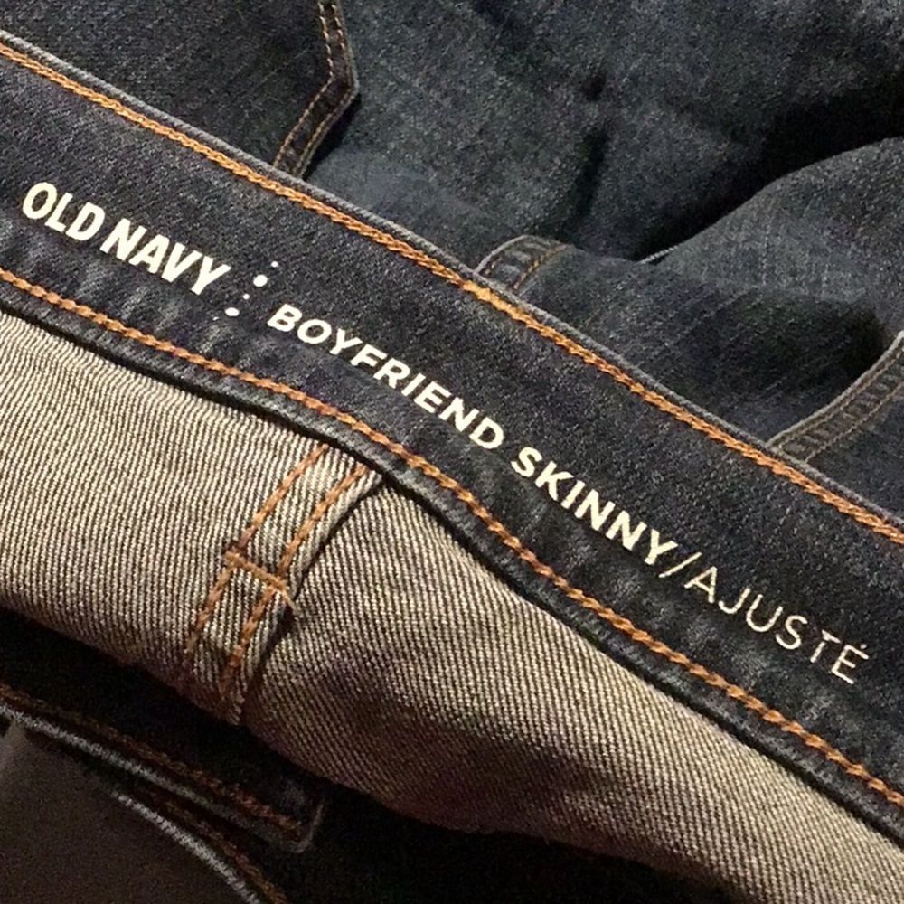 Boyfriend Skinny w/31.5" Inseam Mid Rise🧵 Denim Jeans Size 12 Old Navy sac960 - Picture 5 of 5